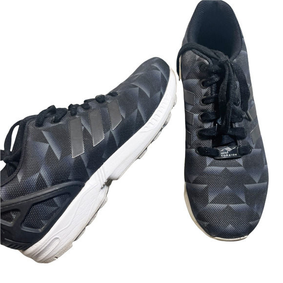 adidas Originals ZX Flux Sneakers in Black Print White Men's Size 6.5 - Picture 7 of 11